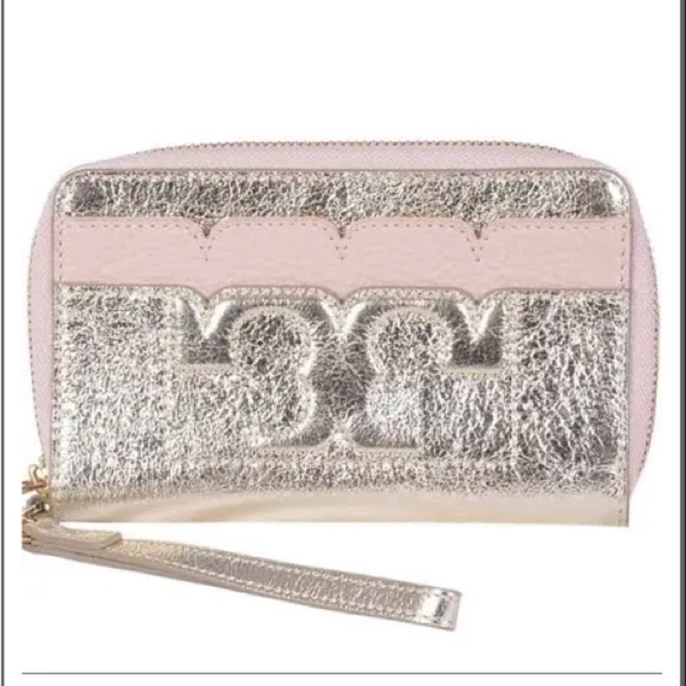 Tory Burch Wristlet, Gold and Pink Wallet